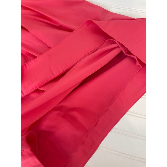 NWT BCBG Max Azria Chomisee Dress Geranium Woven Cotton Halter Ruffled Size 12 - Picture 7 of 8